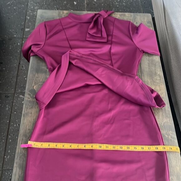 Peplum Bodycon Long Sleeves Work Dresses Bow Club Ruffle Pencil Formal Cocktail - Picture 11 of 14